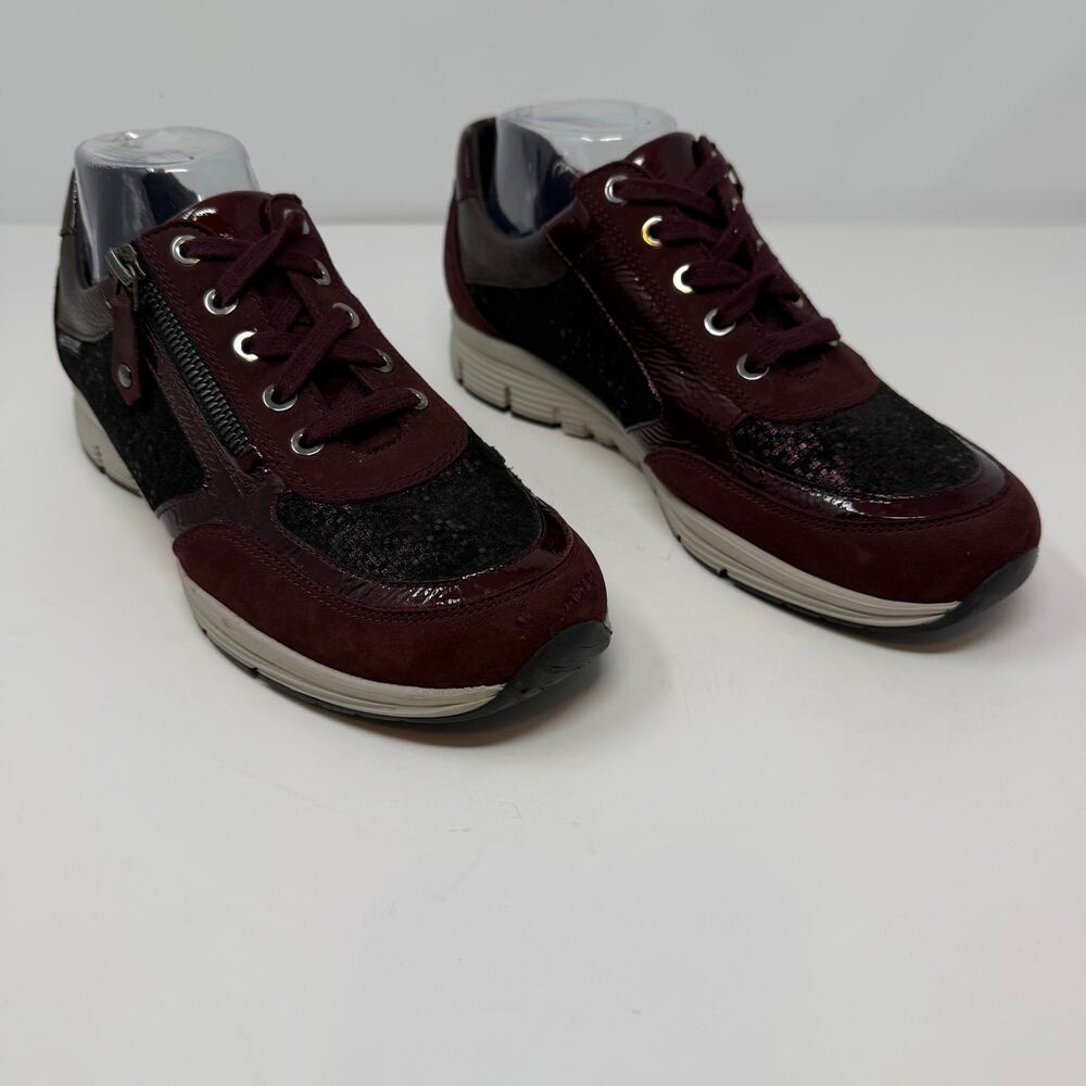 Mephisto YLONA Sneakers Women's 8.5 Marron Patent Leather Accents Metallic - Picture 3 of 13